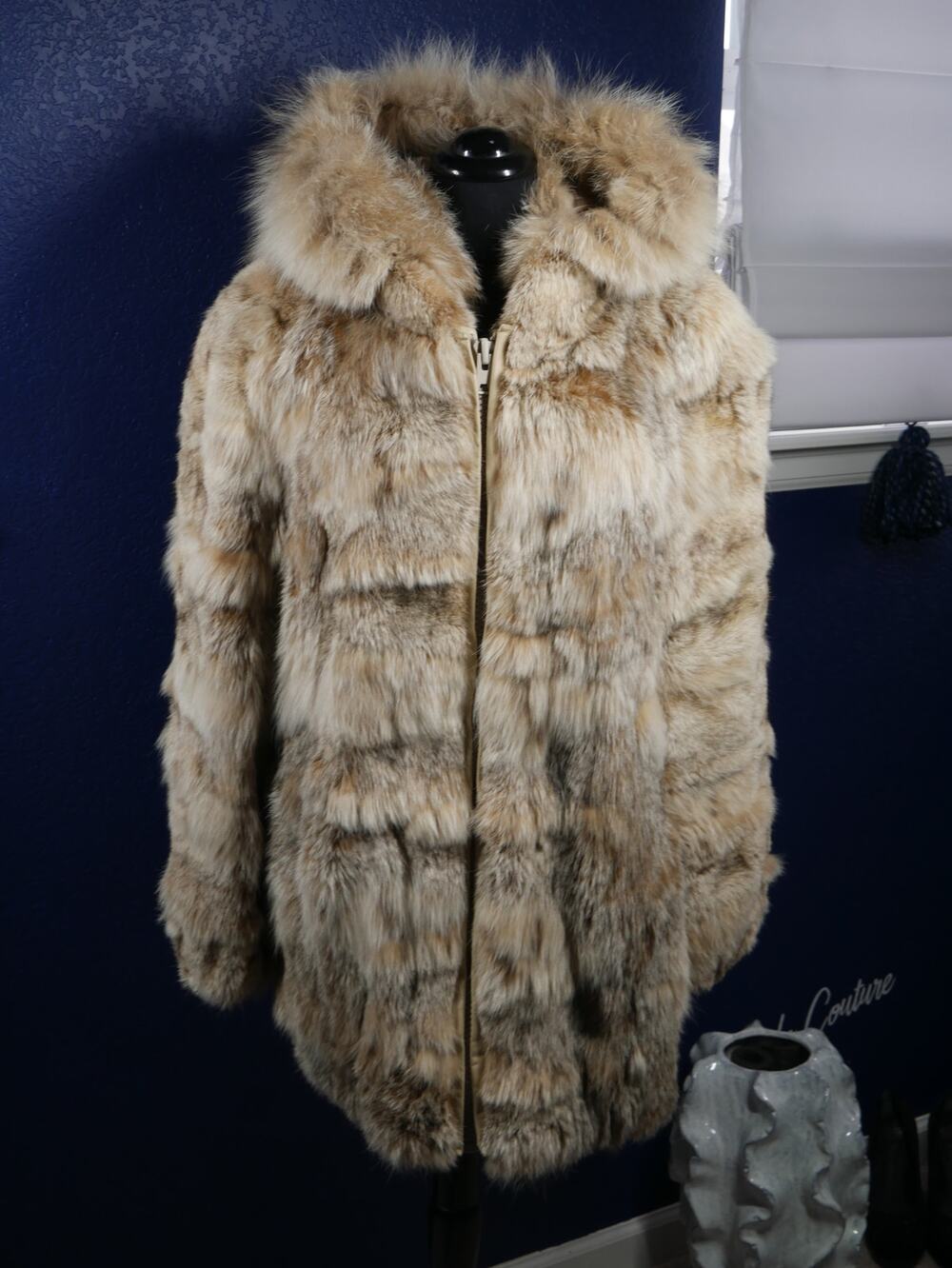 Gorgeous Unique Canadian Lynx Hooded Fur Coat Jacket